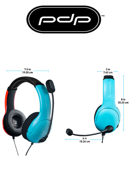 PDP NS LVL40 Wired Stereo Headset - Blue/Red