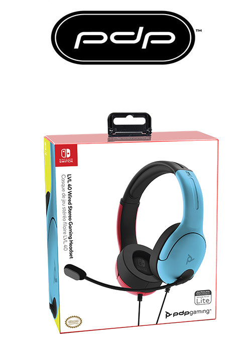 PDP NS LVL40 Wired Stereo Headset - Blue/Red