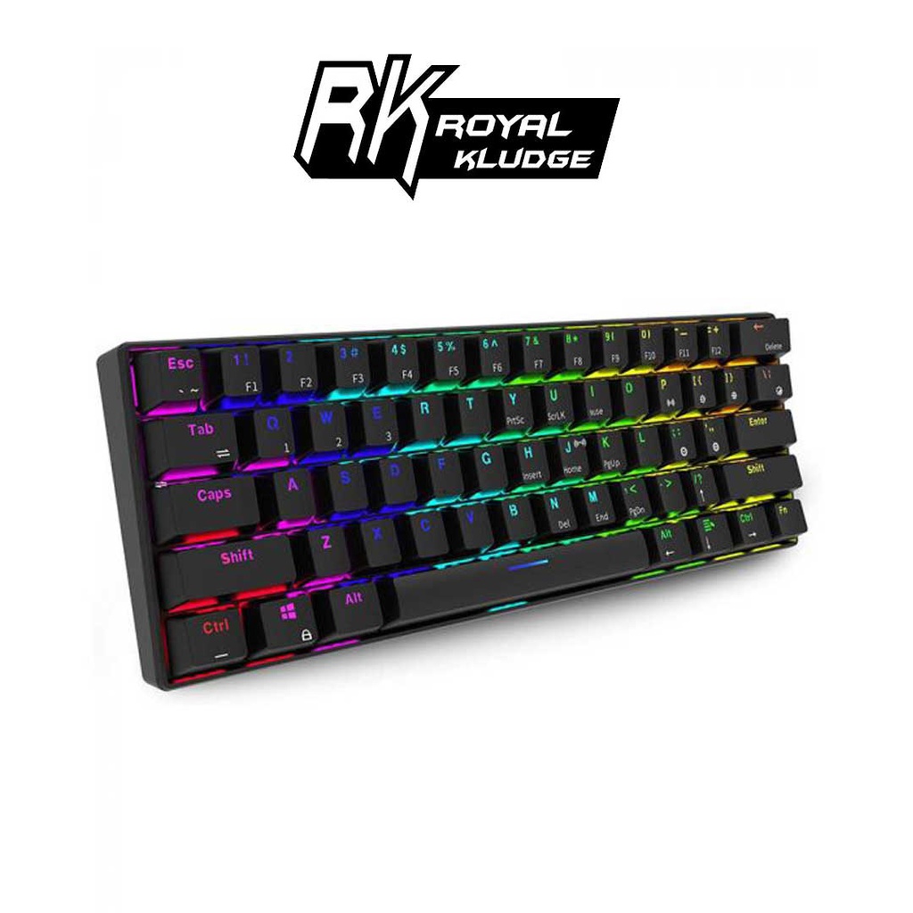 RK Royal Kludge Wireless Red Switch Mechanical Keyboard RK61 - Black