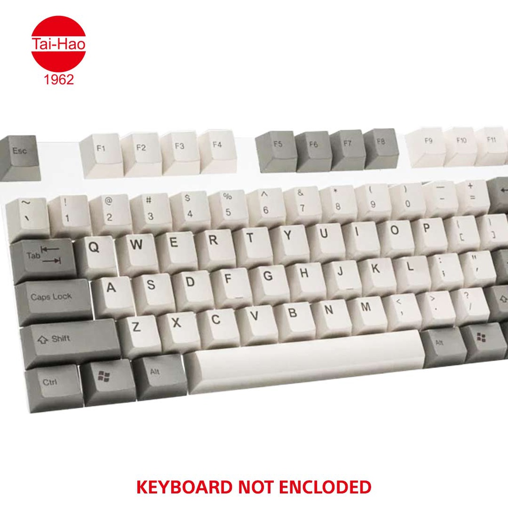 Tai-Hao 104-Keys ABS Double Shot Cubic-Keycap Set - Concrete