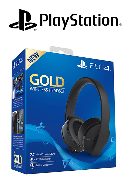PS4 Headset Gold Wireless Stereo 2.0 Black V2 