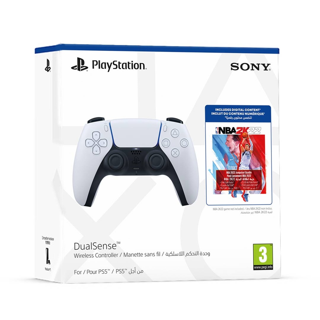 PS5 DualSense Wireless Controller White + NBA2k22 DLC Bundle