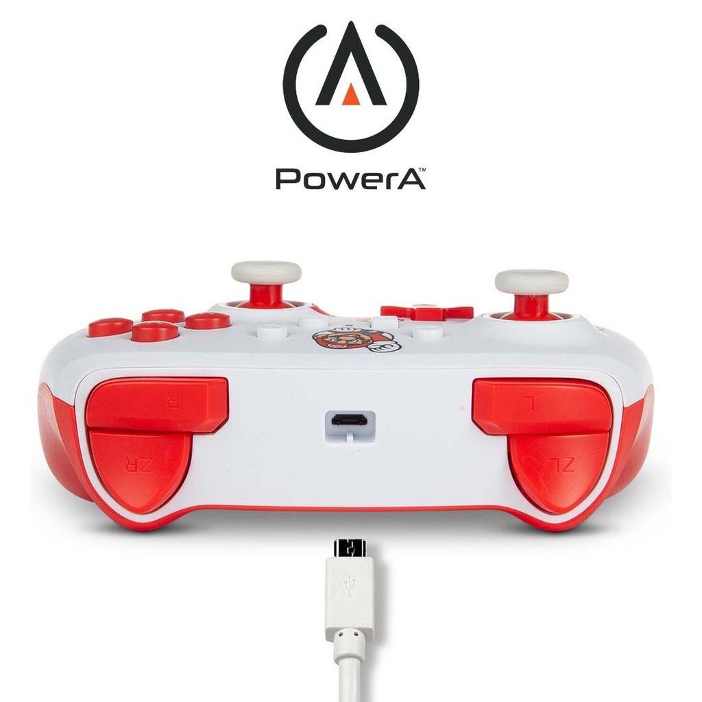 Power A Enhanced Wired Controller Super Mario White & Red