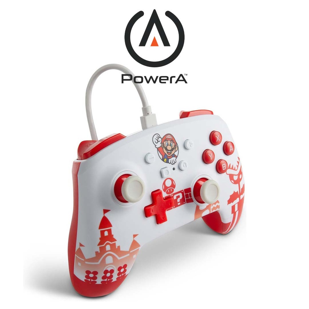 Power A Enhanced Wired Controller Super Mario White & Red