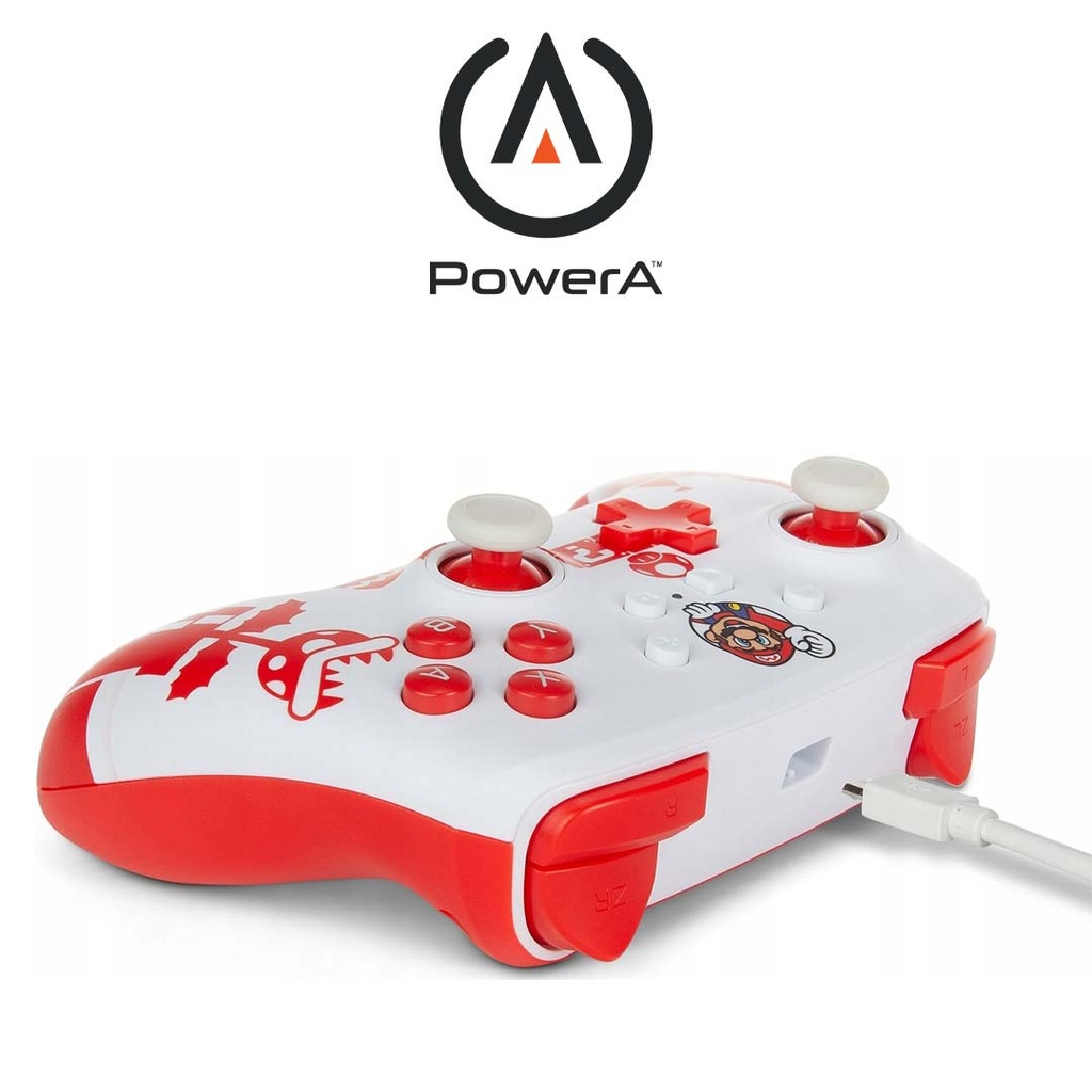 Power A Enhanced Wired Controller Super Mario White & Red