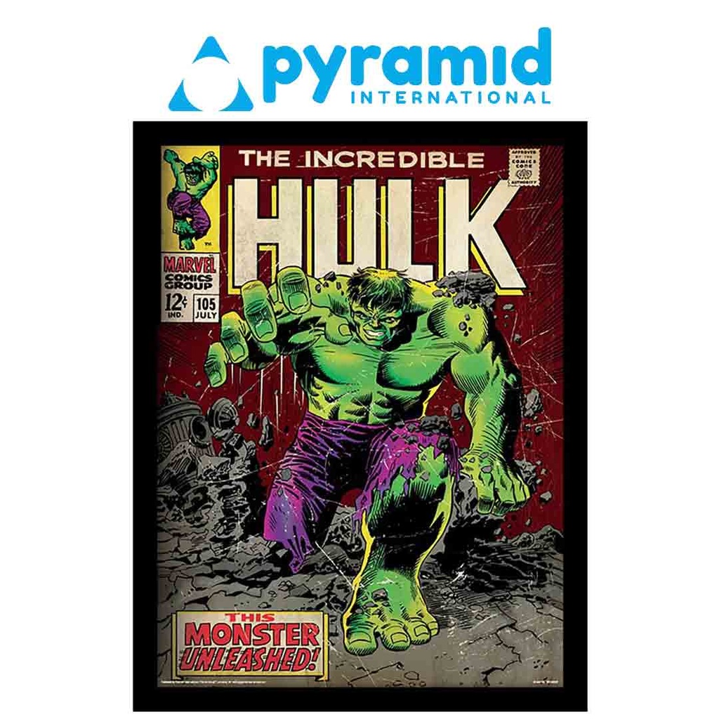 Pyramid - Incredible Hulk Monster Unleashed (Wooden Frame)