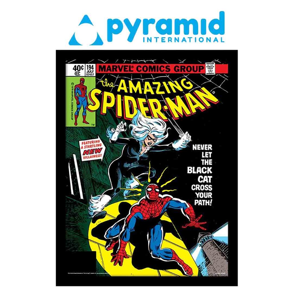 Pyramid - Spider-Man Black Cat (Wooden Frame)