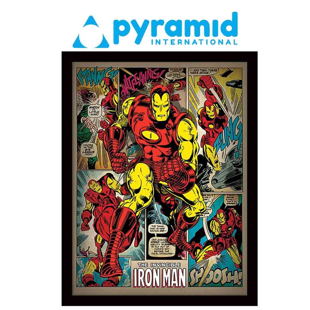 Pyramid - Iron Man Retro (Wooden Frame)