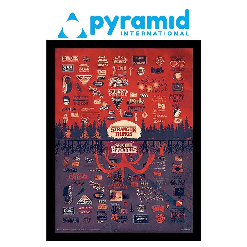 Pyramid - Stranger Things The Upside Down (Wooden Frame)