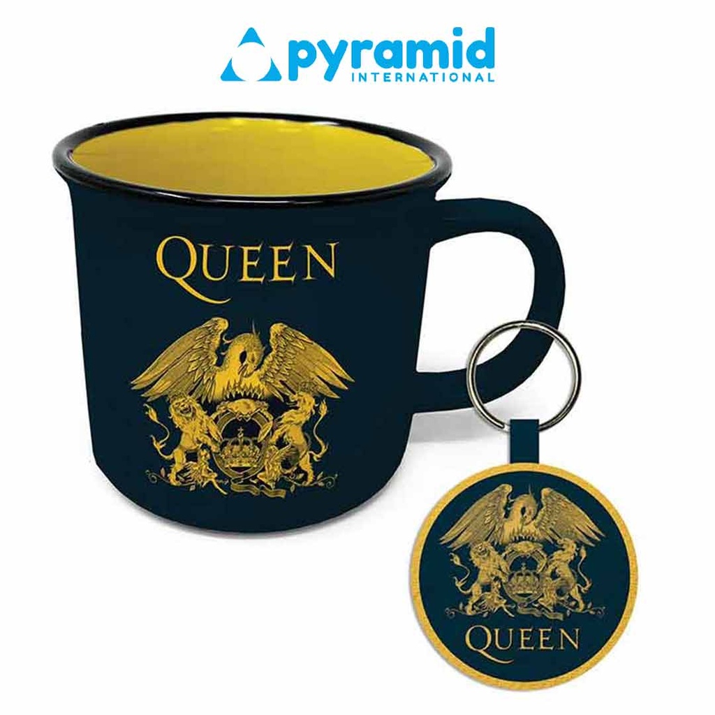 Pyramid- Queen Crest Campfire-Mug & Keychain Gift Set of 2