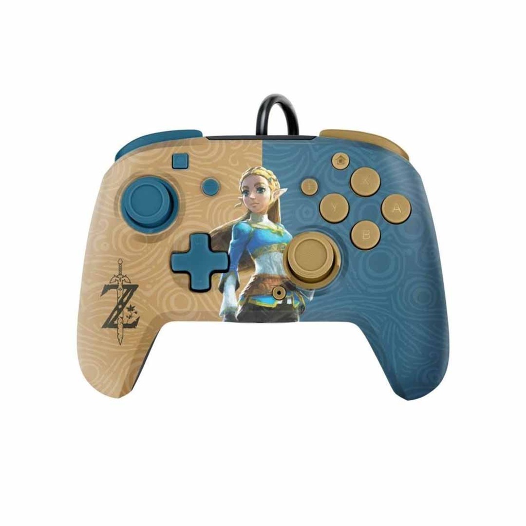 PDP Faceoff Deluxe + Audio Zelda Breath Wired Controller for Nintendo Switch & OLED