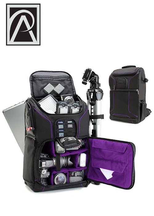 USA GEAR Digital Camera Backpack S17 - Dark Violet