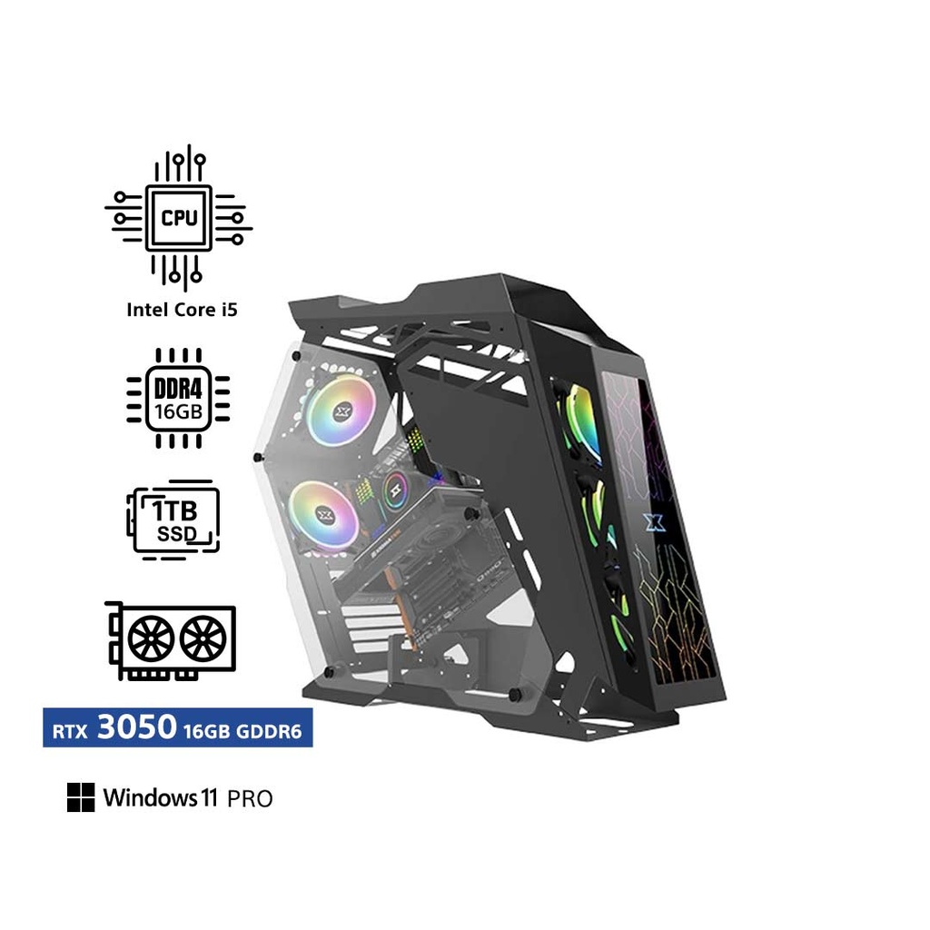 CORE EC1 i5 12th Gen/16GB DDR4/1TB SSD/RTX 3050 DDR6/WIN 11 Pre-Built Gaming PC