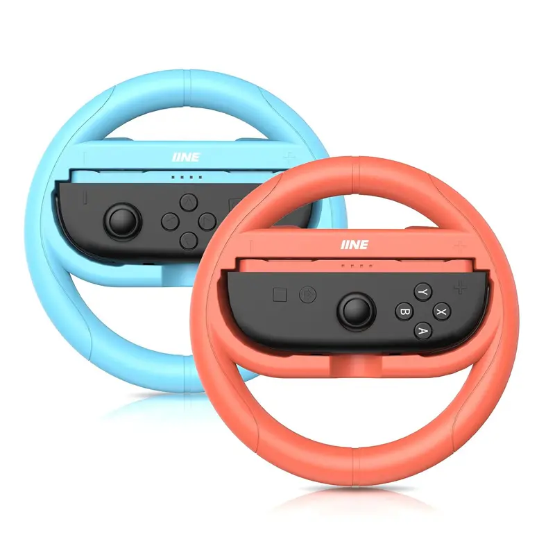 IINE Steering Wheel Grip Orange - Blue for Nintendo Switch 2 Joycon