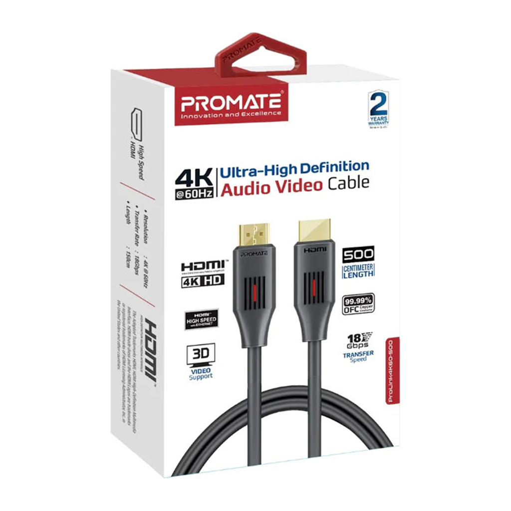 Promate Ultra-High Definition 4K 1.5M HDMI AV Cable