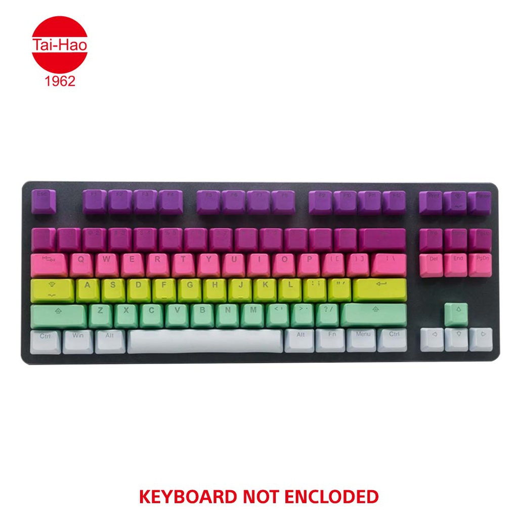 Tai-Hao 121-Keys PBT Double Shot Backlit-Keycap Set - Rainbow Sherbet