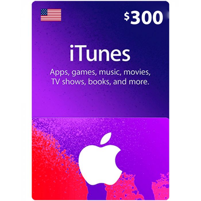 iTunes gift card $300 US Account [Digital Code]