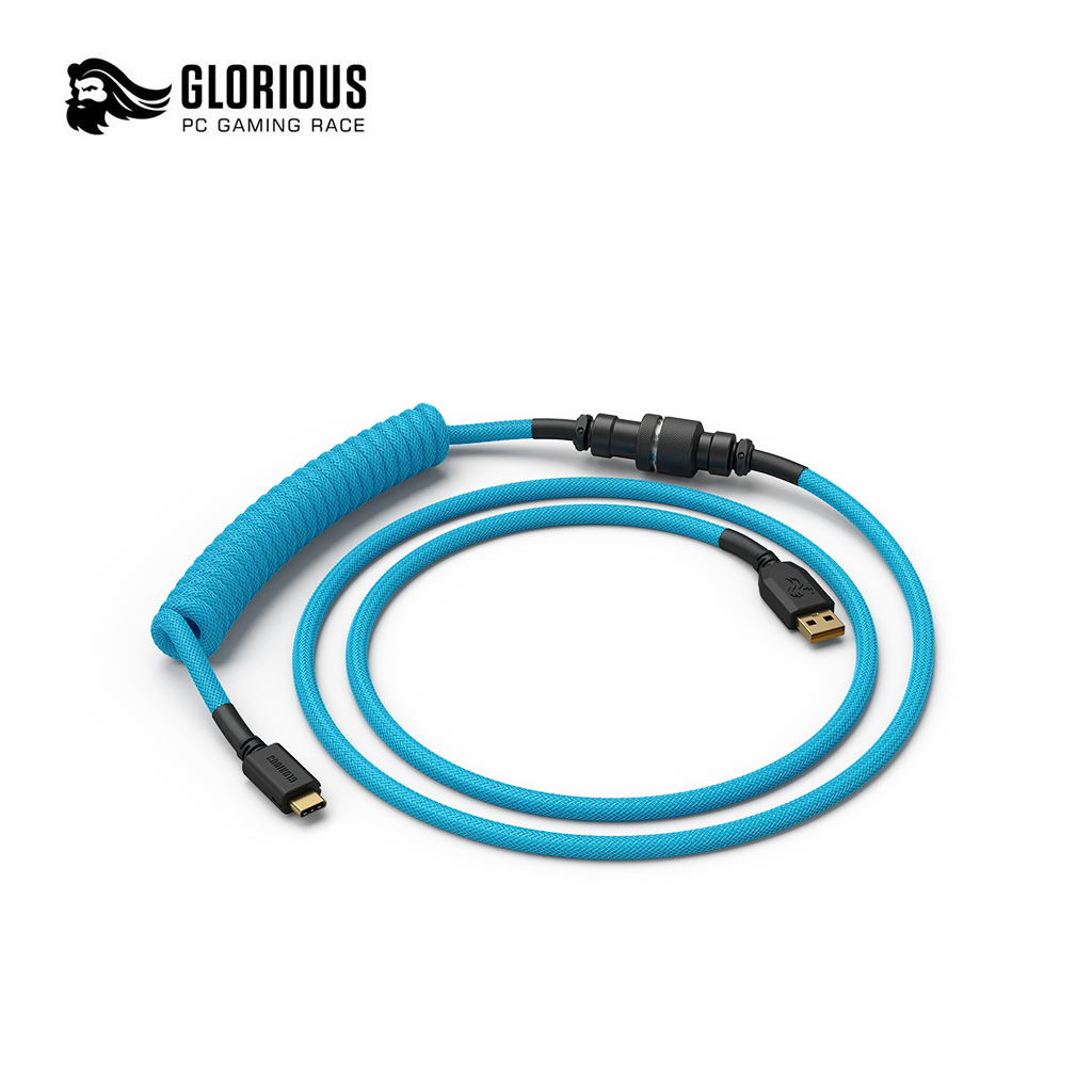 Glorious Coiled Keyboard Cable -  Electric Blue