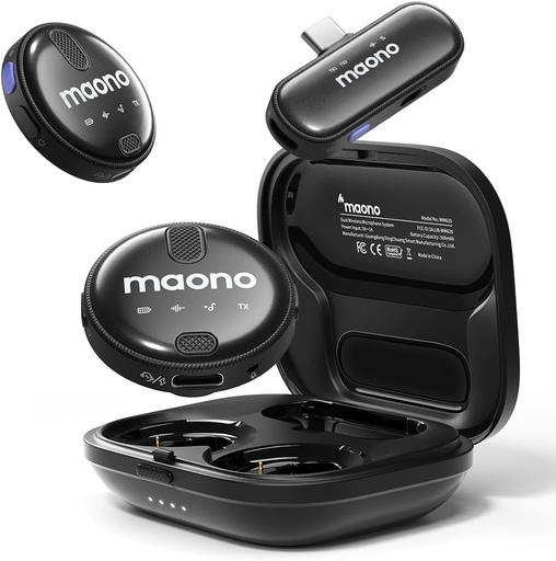 [697064] Maonocaster WM620PC2 Wireless Lavalier Microphone With USB-C Clip Black