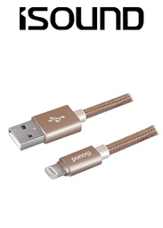 [676579] ISOUND 10FT(3M) BRAIDED LIGHTNING CABLE - GOLD