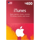 iTunes gift card $400 US Account [Digital Code]