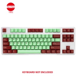 [677750] Tai-Hao 111-Keys ABS Double Shot Cubic-Keycap Set - Mint/Red