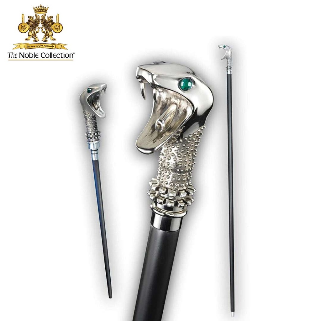 Noble Collection Walking Stick Harry Potter Lucius Malfoy Crystals Silver Plated