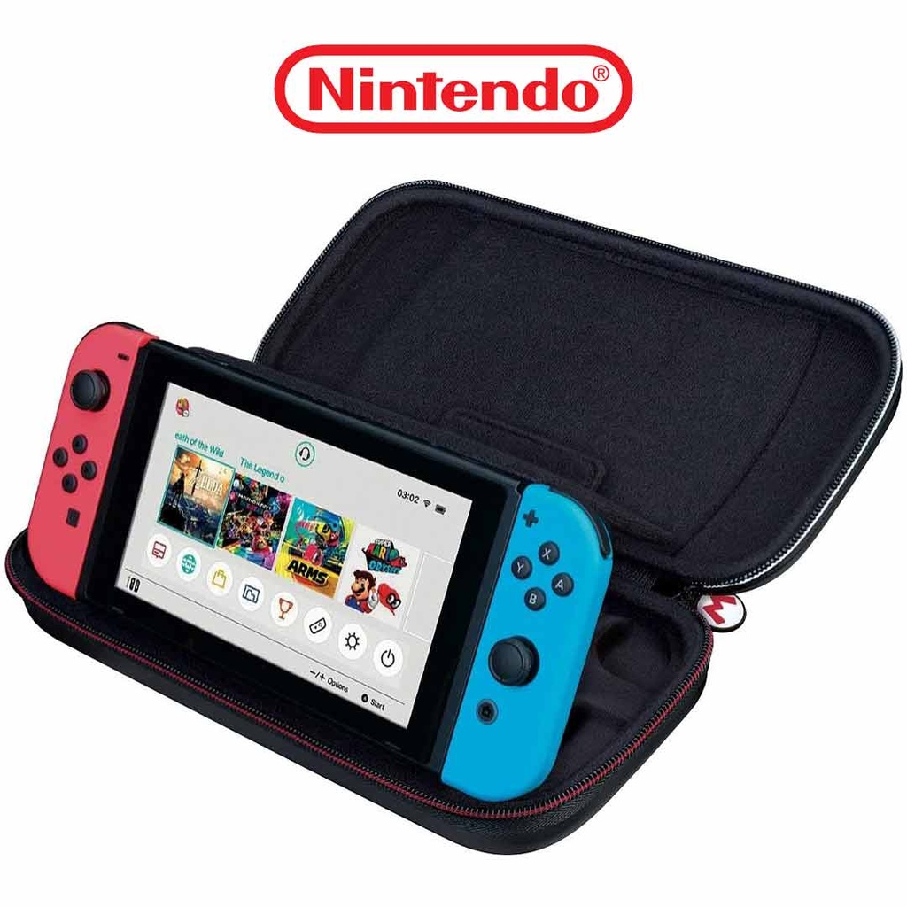 NS Game Traveler Deluxe Travel Case - Mario Deboss Gray