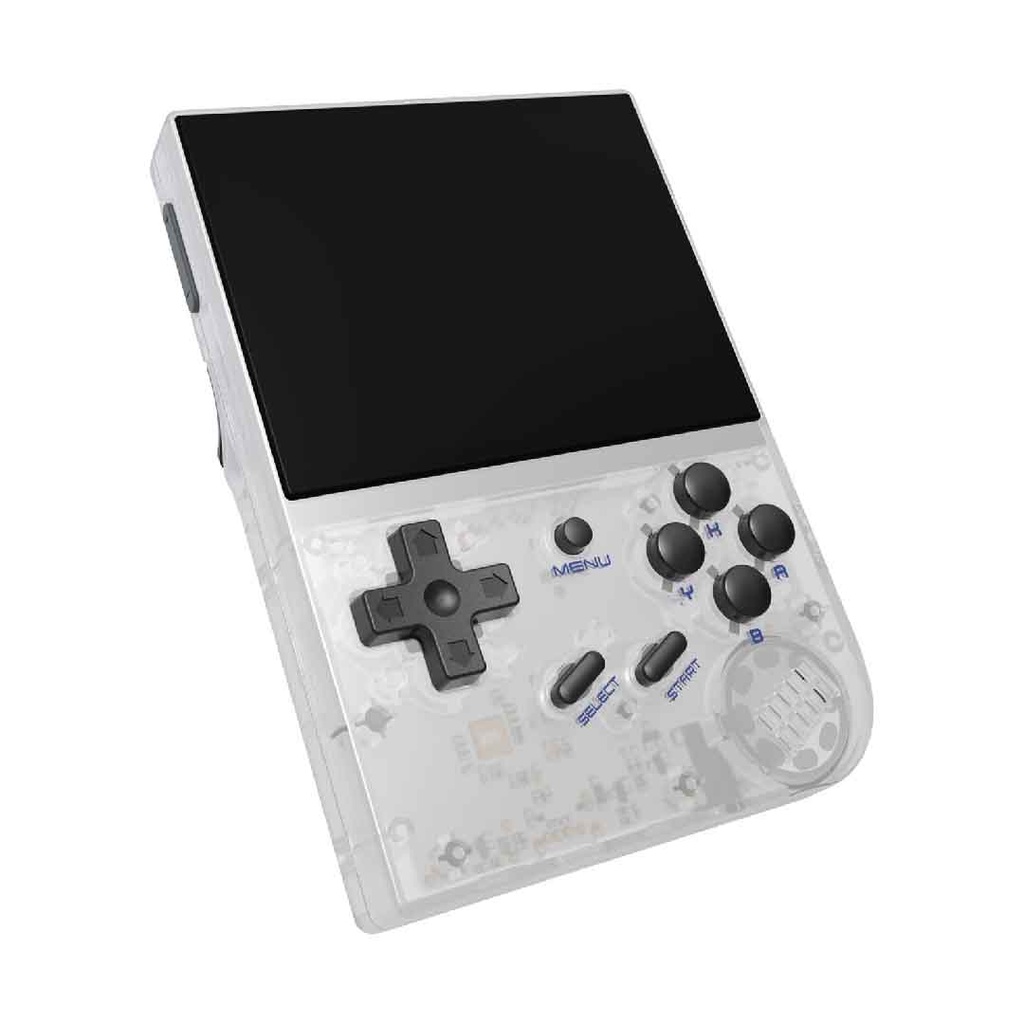 ANBERNIC Handheld Game Console Linux System 3.5 Inch HDMI output 64GB (Transparent White)