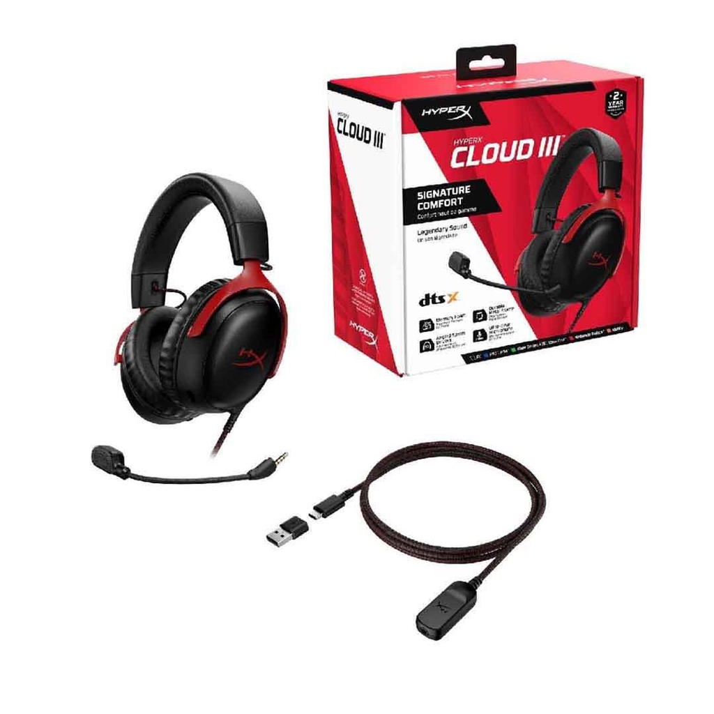 HyperX Cloud III - Gaming Headset (Black/Red)