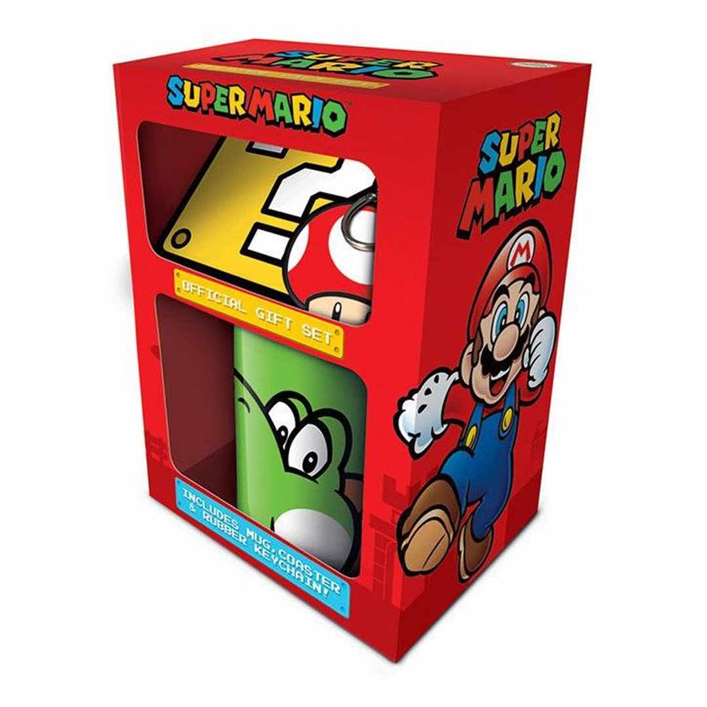 Pyramid- Super Mario Yoshi Mug Coaster and Keychain Gift Set of 3