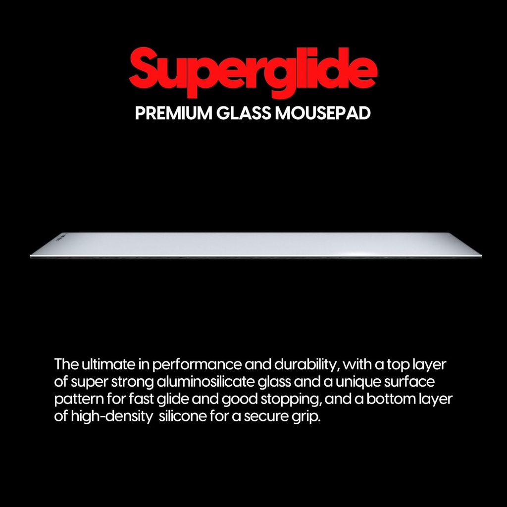 Superglide Glass Mouse Pad XXL White 2