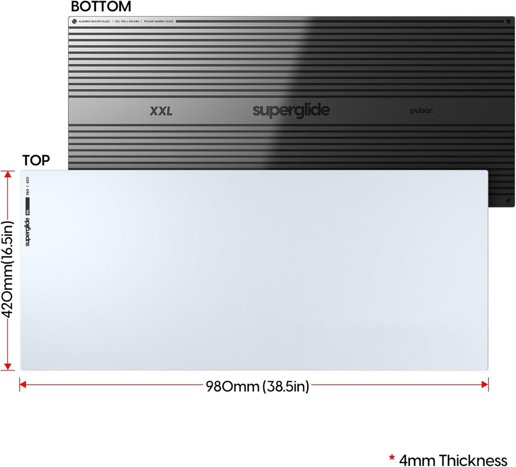 Superglide Glass Mouse Pad XXL White 2