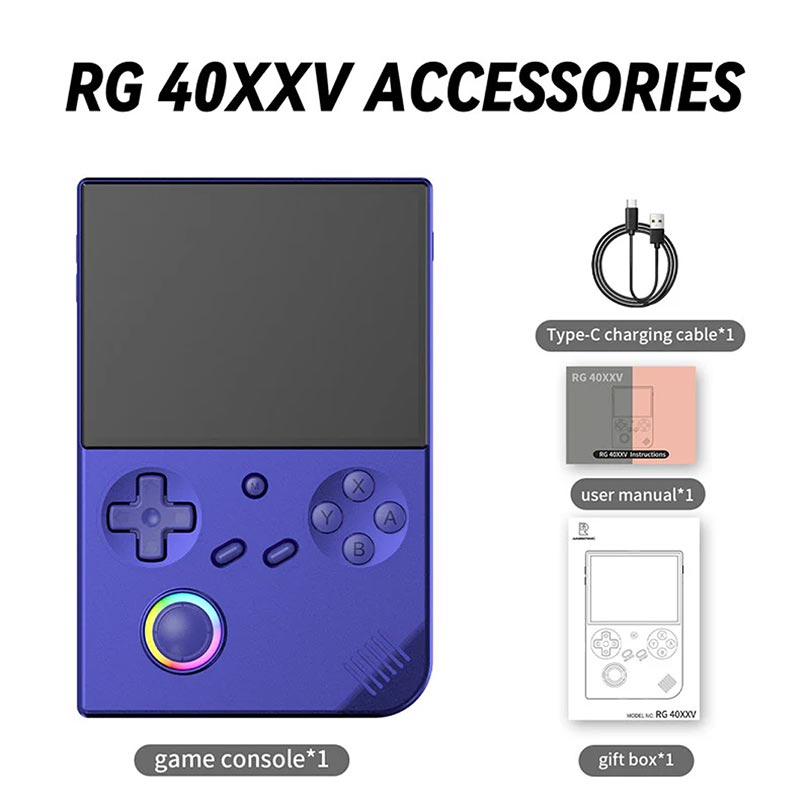 ANBERNIC RG40XXV Handheld Game Console Linux System 4.0 Inch Screen 128GB BLUE