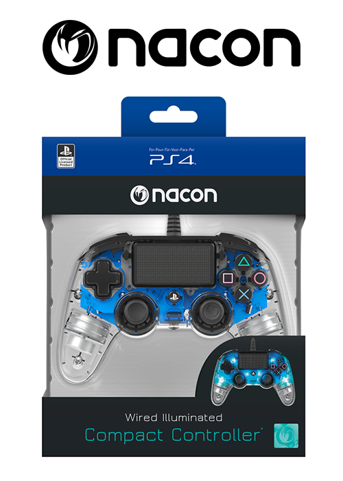 PS4 Wired Controller Crystal Blue (Nacon)