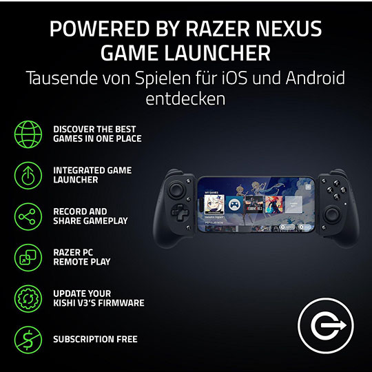 Razer Kishi V3 Full-Sized Mobile Controller for iPhone & Android With USB-C