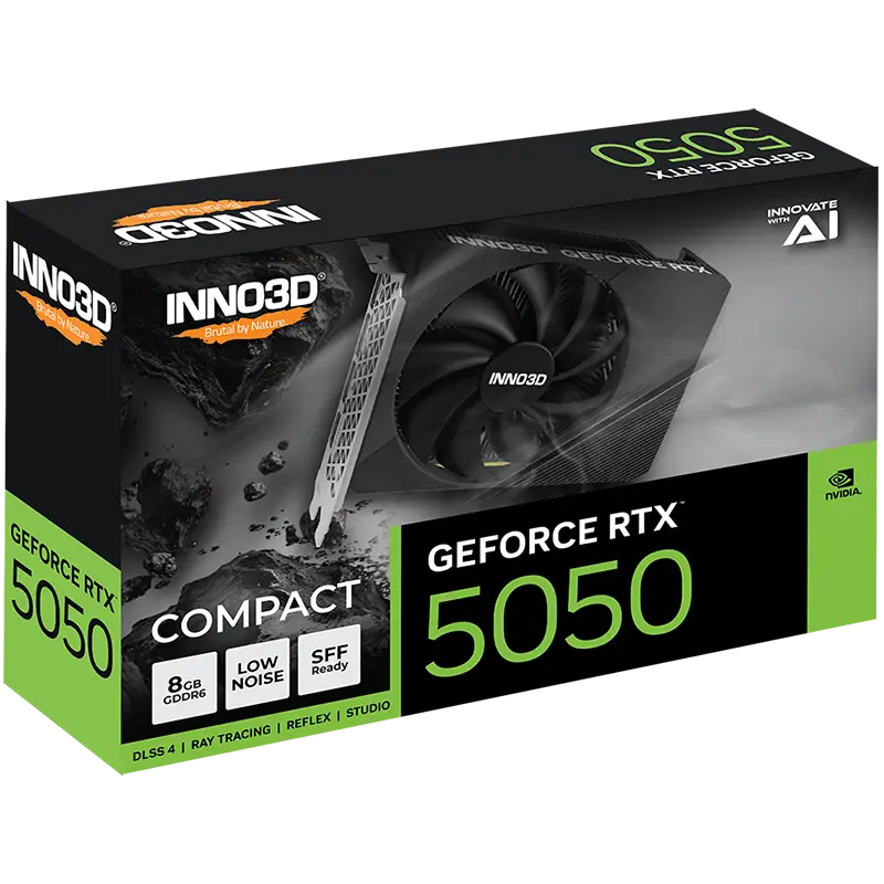 Nvidia INNO3D Compact GeForce RTX 5050 8GB GDDR6 Graphics Card - Black 2.webp