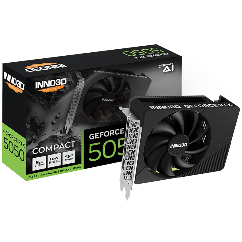 Nvidia INNO3D Compact GeForce RTX 5050 8GB GDDR6 Graphics Card - Black 3.webp