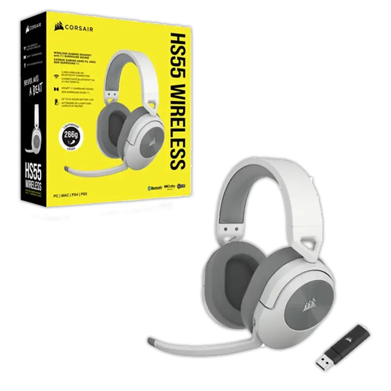 700507 CORSAIR HS55 Wireless Gaming Headset- White 10.webp
