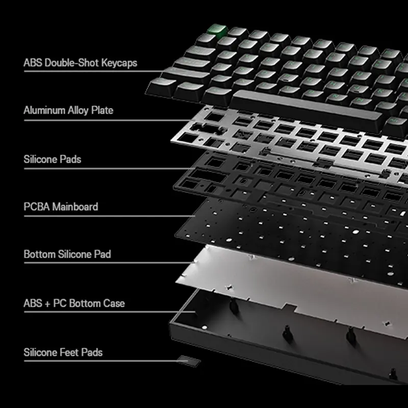 701574 MelGeek MADE84 84Keys Ultra+ Wired Gaming Keyboard Black 2.webp
