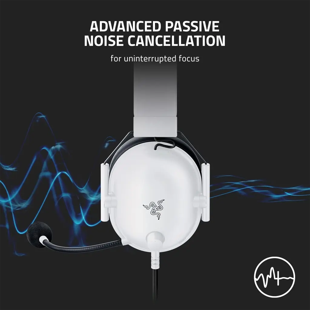[702834] Razer BlackShark V2 X Esports 7.1 Surround Sound Wired Gaming Headset White Edition 6.webp