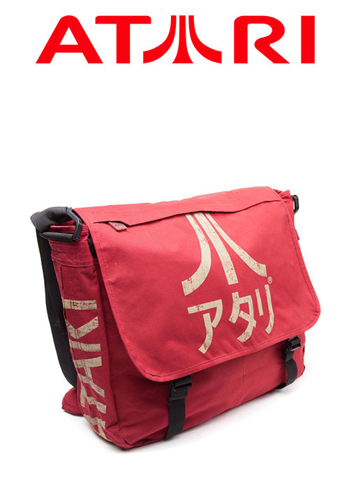Atari - Dark Red Messenger Bag with Japanese Logo
