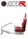 GTR Simulator Touring Model Simulator with Silver Frame and Adjustable Leatherette Racing Seat - Red/White