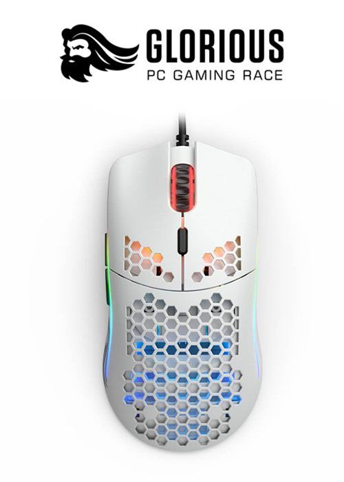 Glorious Model O RGB Gaming Mouse - Matte White + Free Bungee