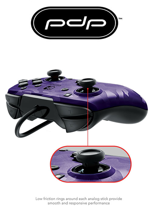 NS PDP Nintendo Switch Face-off Deluxe Controller + Audio (Camo Purple)