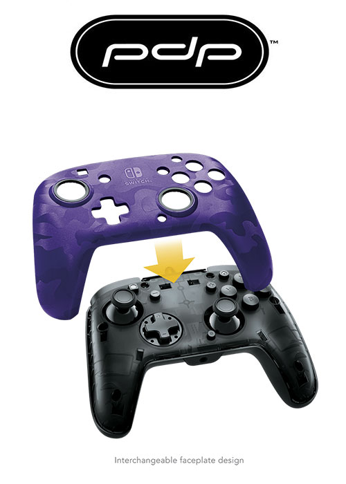 NS PDP Nintendo Switch Face-off Deluxe Controller + Audio (Camo Purple)