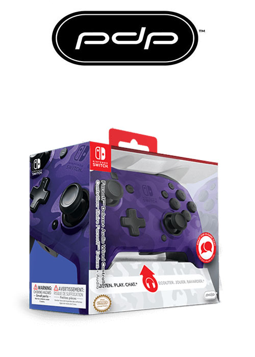 NS PDP Nintendo Switch Face-off Deluxe Controller + Audio (Camo Purple)
