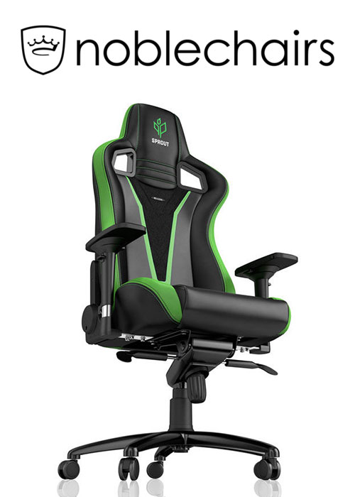 Noblechairs EPIC Gaming Chair - Sprout Edition - Black/Green