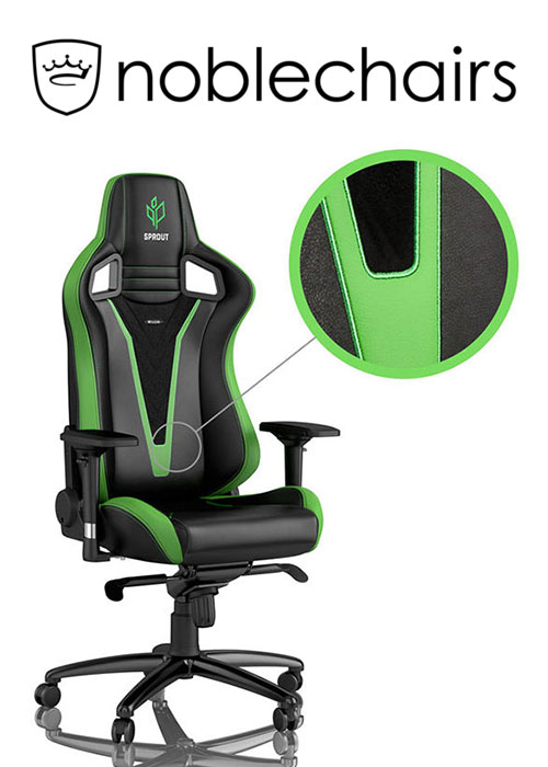 Noblechairs EPIC Gaming Chair - Sprout Edition - Black/Green