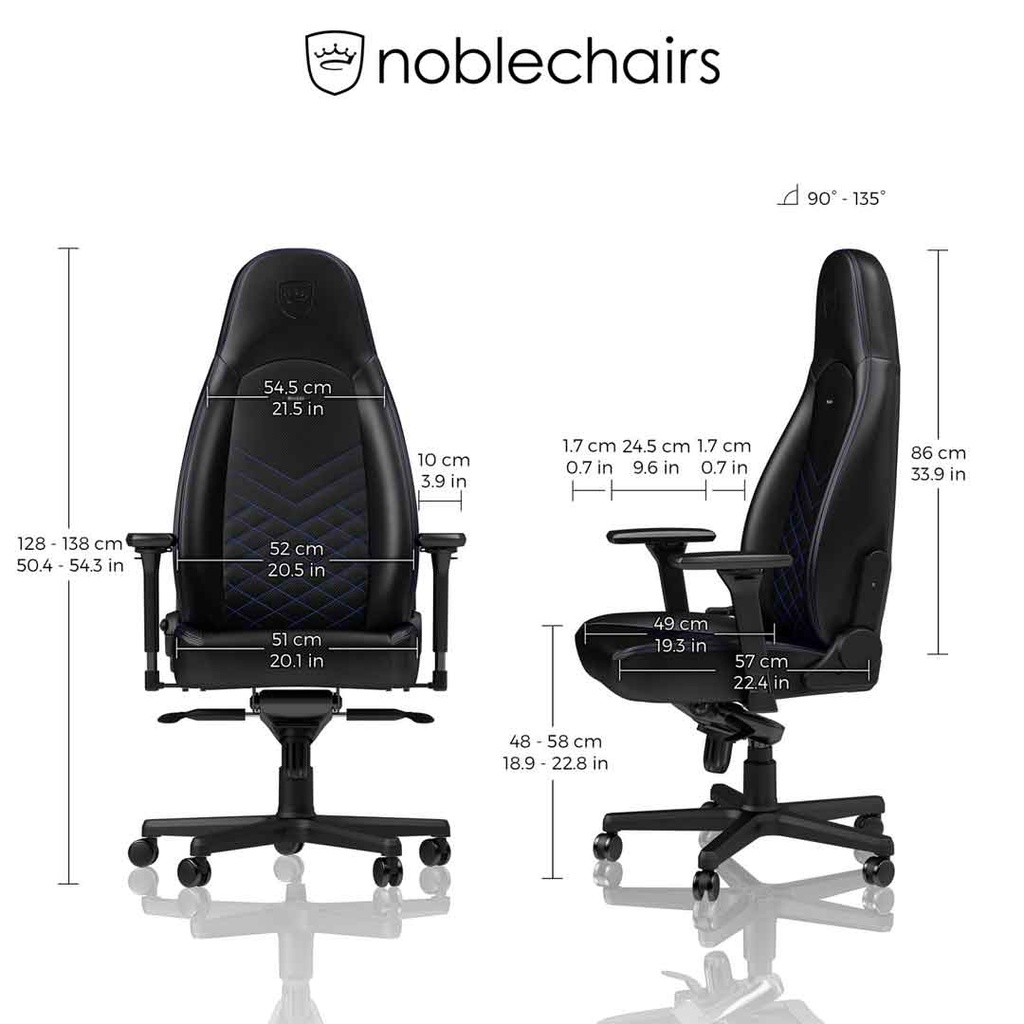 Noblechairs ICON Gaming Chair - Black/Blue